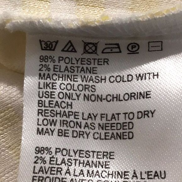 Urban Outfitters Yellow White Texture Checked Pattern Flare Leg Retro Pants - Picture 13 of 13